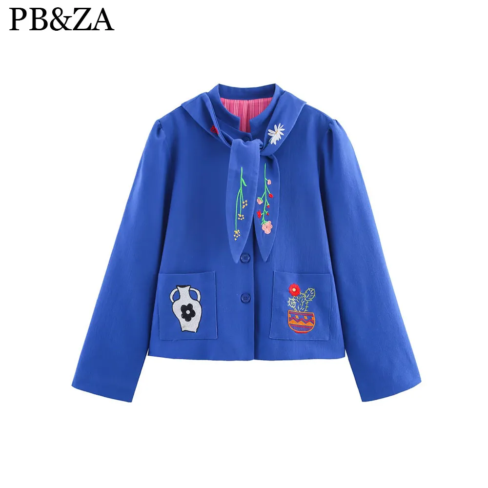 

Autumn new women's fashion versatile long sleeved slimming embroidered jacket