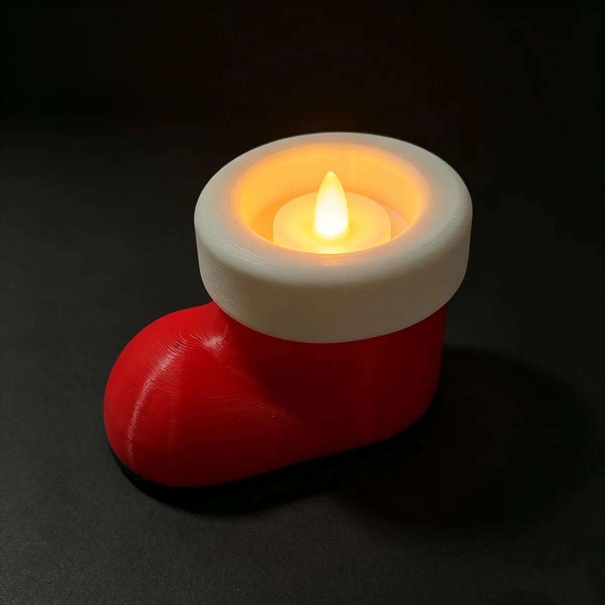 3D Printed Santa Boots Desktop Set Non-Fire Candle Holder Festive Home Decor Ornaments Ideal for Holiday Tabletop Arrangements