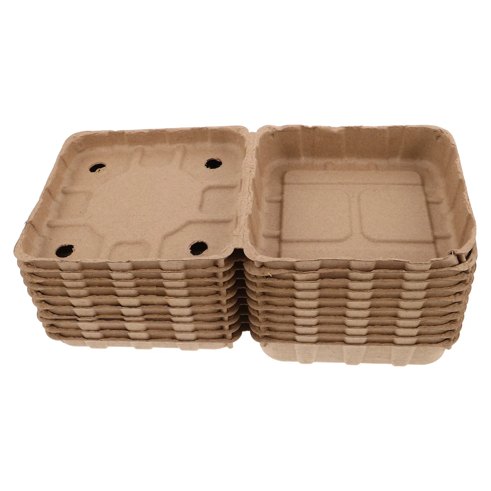 Natural Pulp Fiber Berry Baskets 10 Pack Vented Produce Containers for Strawberry Blueberry Raspberry Display