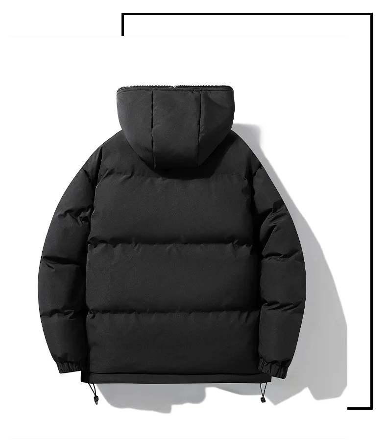 Winter Reversible Zip-Up Padded Jacket Men's Plus Size Thick Warm Outerwear