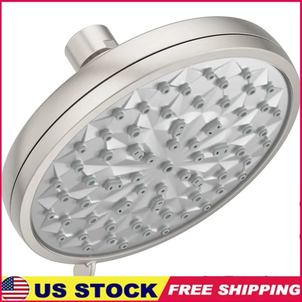 

Multi-Function HydroFuse Shower Head 6 Settings 2.5 GPM Brushed Nickel Easy Clean High Pressure Massage