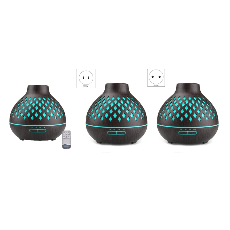 

Essential Oil Diffuser 400Ml Wood Grain Aroma Diffuser With Timer Cool Mist Humidifier For Home Baby Bedroom