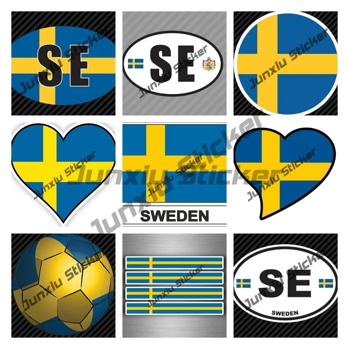 Creative Stickers Swedish Flag Vinyl Decal Proud Swede Sticker Swiss National Code Flag Waterproof Car Accessories Decoration