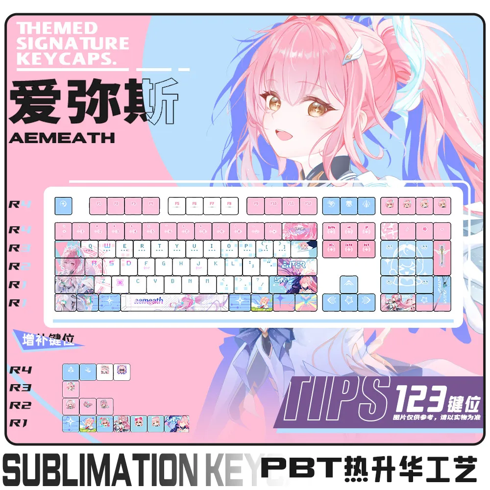 Aymis Keycaps 122 Keys PBT Sublimation Game Customized Cherry Keycaps for ANSI Made68 Mad68 Wooting60