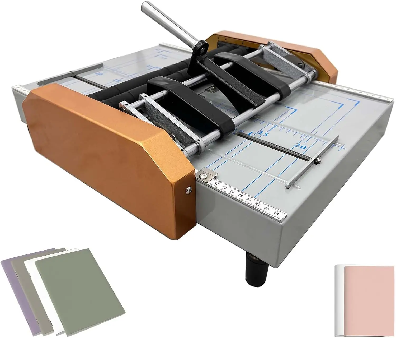 Booklet Maker Binding Folding Machine MAX 11.7×16.5 Inch Two Staplers Copy Embossed Copperplate Paper