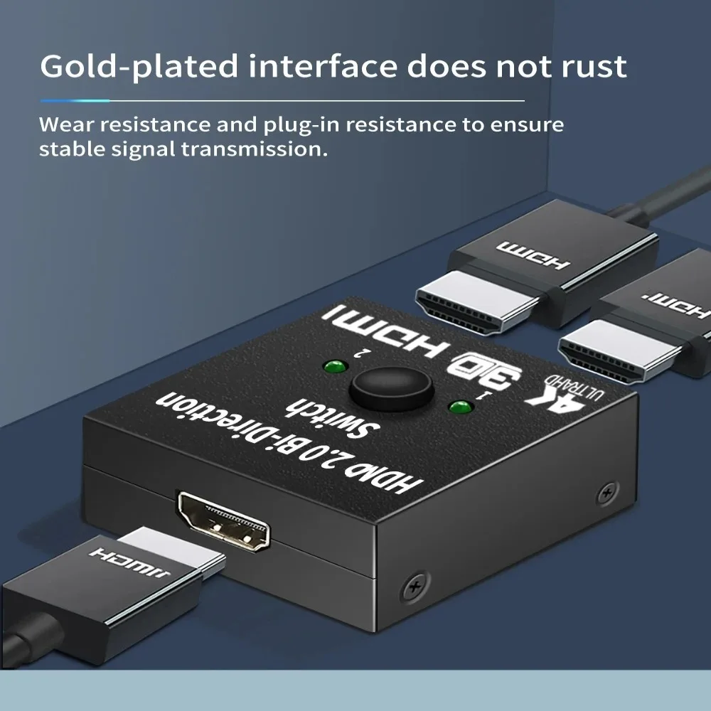 

ТВ-адаптер, двунаправленный коммутатор, HD 4K, 60 Гц, 2 порта, HDMI-конвертер, HDMI-совместимый преобразователь, HDMI-переключатель для дома