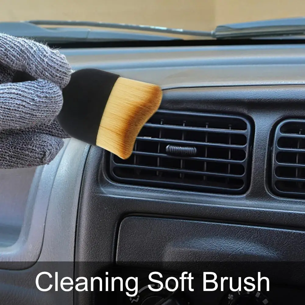 Car Interior Cleaning Brush Detailing Clean Curved Brush Tools Car Dashboard Air Outlet Cleaning Soft Brush Auto Maintenance