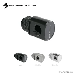 BARROWCH 90 Degree Elbow. G1/4'' ,360 Rotary Fittings ,Cabinet Liquid Loop Kit Build Connector,FBWT90-MR