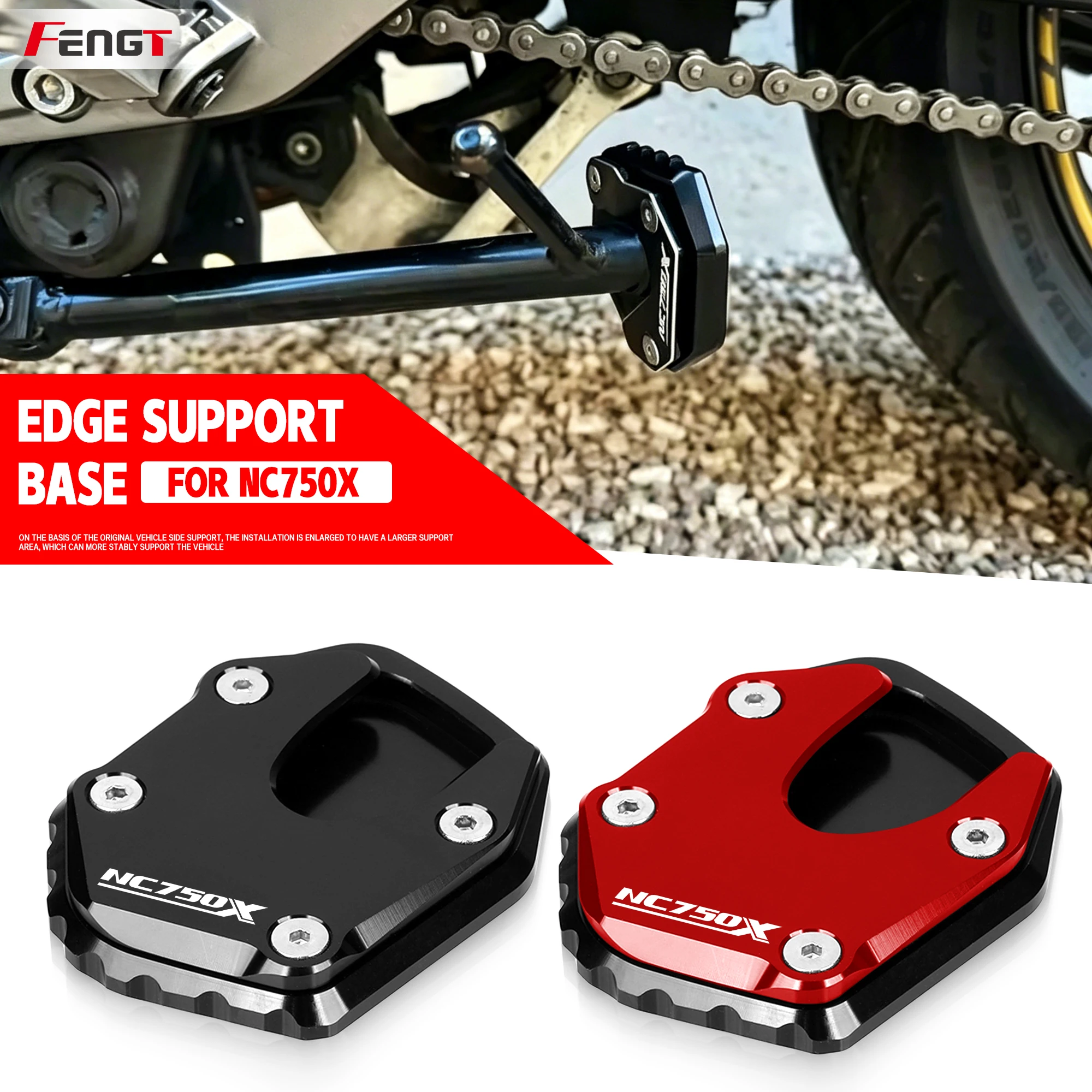 For HONDA NC750X 2021-2026 NC 750X NC750 X Motorcycle CNC Foot Side Stand Plate Kickstand Enlarger Support Extension Pedal Pad
