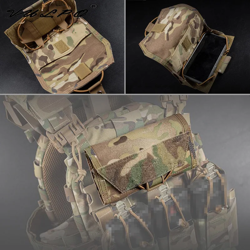 VULPO Tactical Vest Mobile Phone Navigation Pouch Map Bag Hunting MOLLE Accessories Pouch Chest Communication Platform