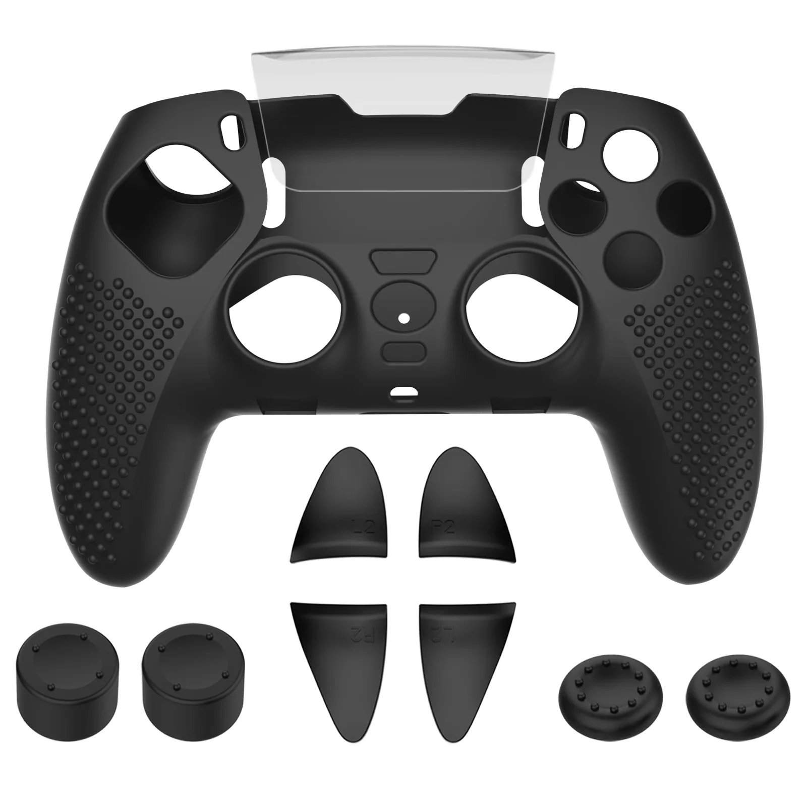 Anti-Slip Silicone Skin for PS5 Edge Wireless Controller Protective Cover Case Touch Pad Sticker Thumb Grip Caps For PS5 Edge