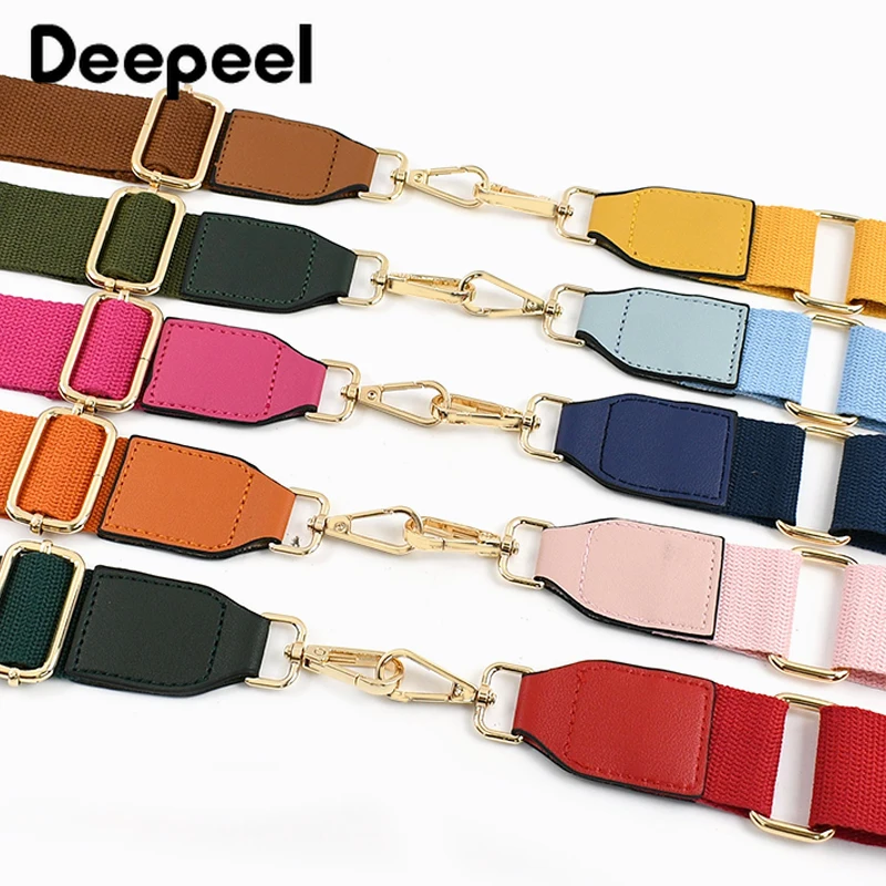 1Pc Deepeel 3.8cm Canvas Cotton Bags Strap 80-130cm Adjust Webbing Handbag Crossbody Replacement Shoulder Straps Bag Accessories