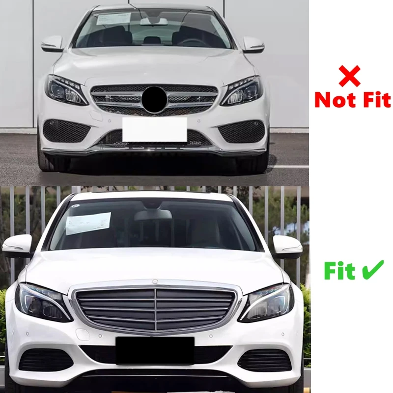 Front Bumper Grille Racing Grill Facelift Diamond Mesh For Mercedes Benz C W205 Exclusive Elegance C220 C250 C300 C350 2014-2021