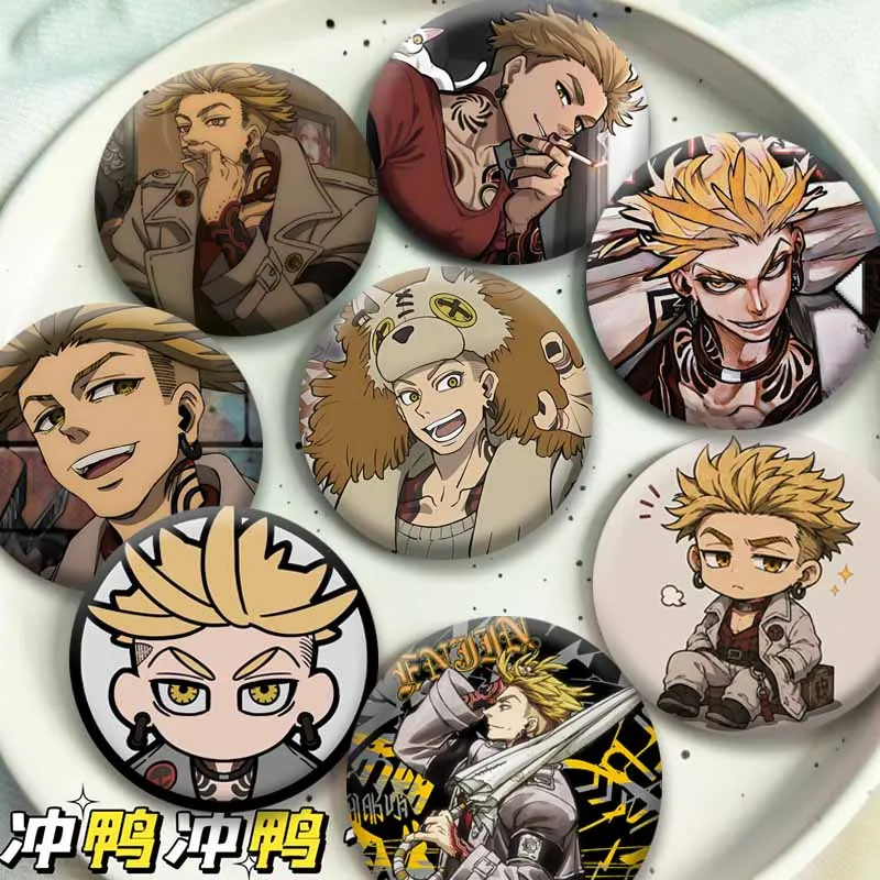 Anime Gachiakuta Enjin Lapel Pins Fashion Jewelry Accessories Cartoon Role Cosplay Badge Round Brooch for Bag Hat Handmade Gifts