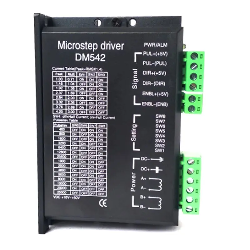 Controlador de Motor Paso a Paso Digital CNC B52C DM542, Microcontrolador de Motor Paso a Paso de 2 Fases, 20-50V CC, Máx. 4.2A,