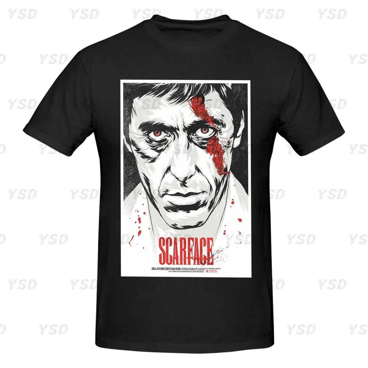 Movie Scarface Tony Montana Graphics Men's tight fitting sports T-shirt,Quick-Drying, Oversized print Tee shirt