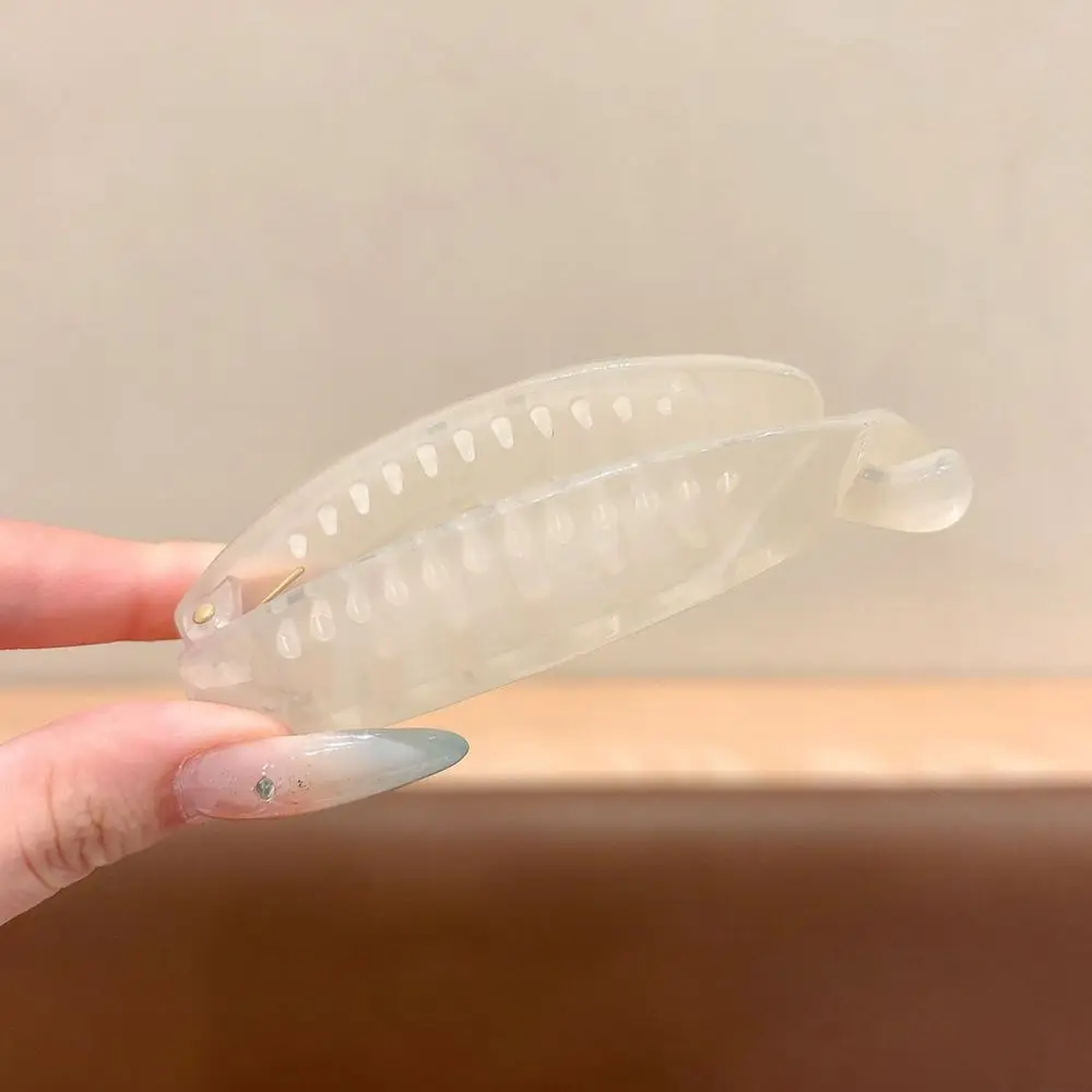 Elegant Banana Clip Women Ponytail Holder Jelly Style Hair Claw Secure Grip Geometric Styling Accessory Fashion Headwear