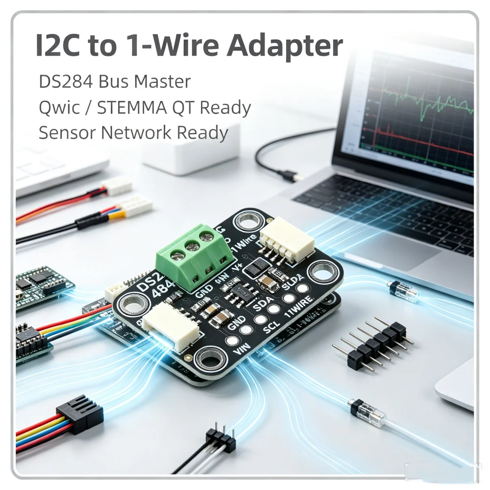 DS2484/DS2482S-800 I2C to 1-Wire bus adapter 2.5-5.5V splitter line driver compatible with STEMMA QT/Qwiic Port  For Sensor