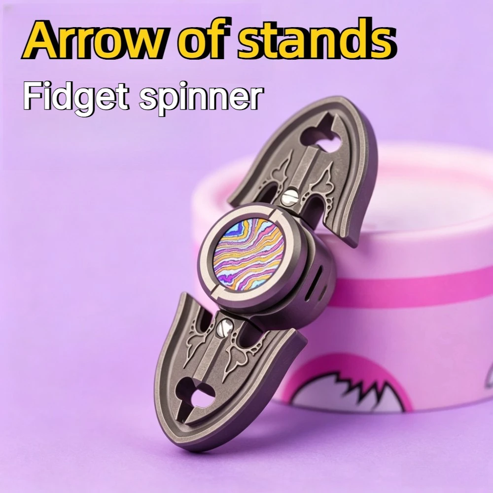 BRAINEDC Arrow Metal Engraved Double Leaf Racing Spinning Fidget Spinner Stress Relief Toy