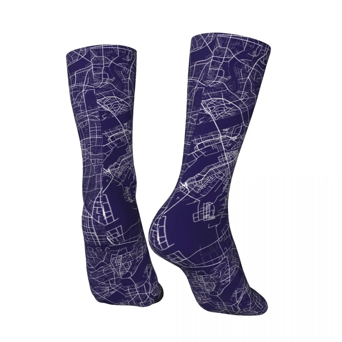 Crazy compression Cool Japan City Travel Sock for Men Hip Hop Vintage Happy Seamless Pattern Printed Boys Crew Sock Casual Gift