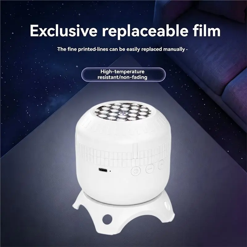 TKOH-Rotating LED Projector Night Light Eight-In-One Dynamic Lighting Christmas Lamp Galaxy Star For Bedroom Decor