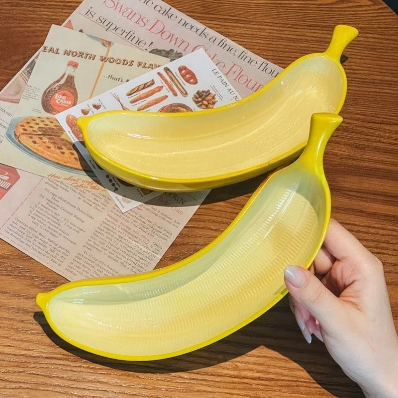 

Керамическая тарелка в форме банана, креативное десертное блюдо, тарелка для фруктовых закусок, элегантная посуда