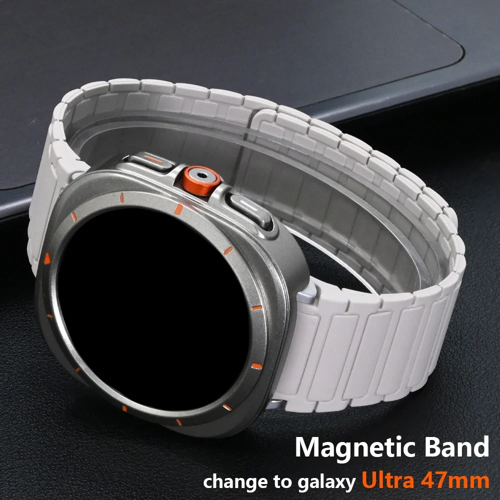 Tali Loop lembut untuk Samsung Galaxy 7, 6 44mm 40mm gelang silikon + casing plastik untuk Galaxy 6 7 40mm 44mm perubahan ke Galaxy Ultra