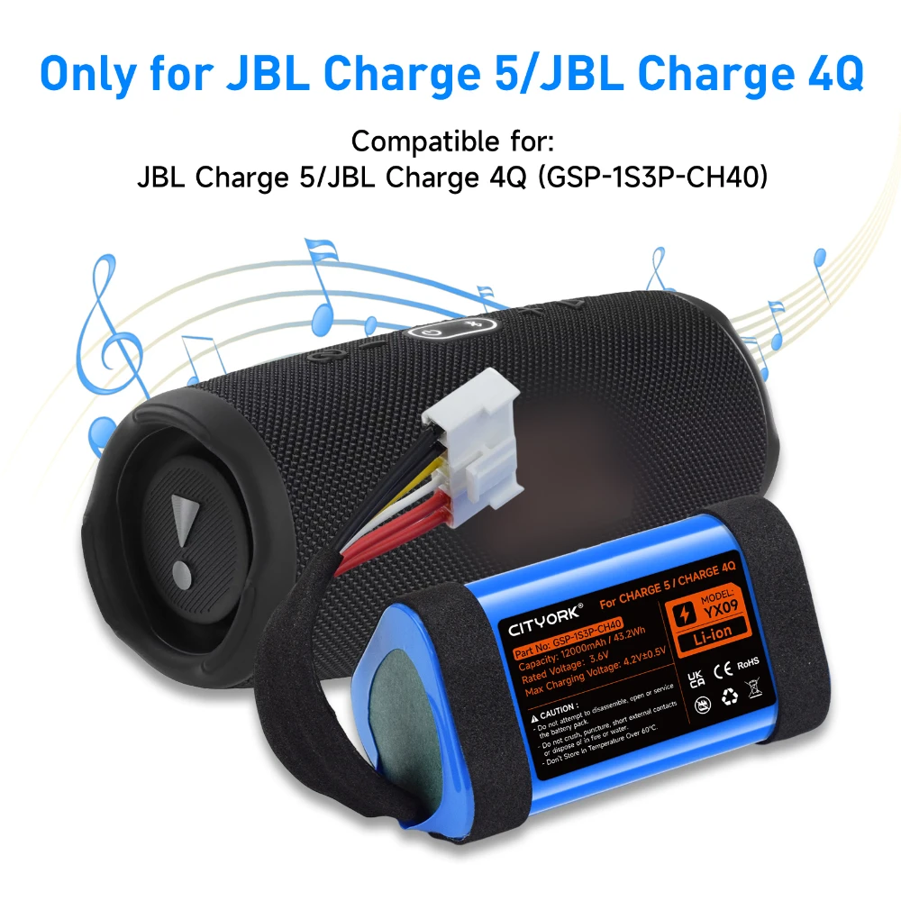 12000mAh Replacement Battery F - Jbl Speaker Charge 5 recension och pris