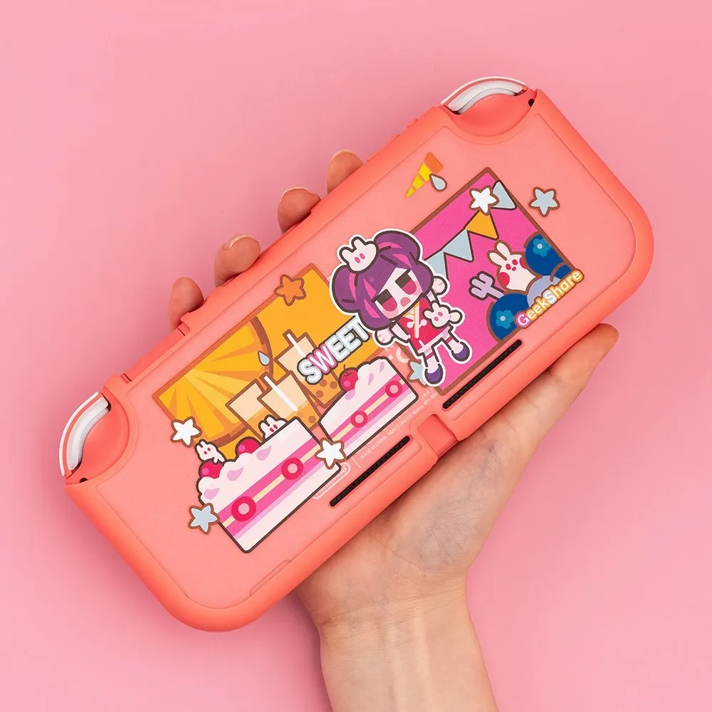 GeekShare Nintend Công Tắc Lite Bảo Vệ TPU Ốp Lưng Hoạt Hình Ngọt Quàng Nam Trà Lưng Girp Full Cover Nintendo Switch Lite Vỏ Mềm Mại