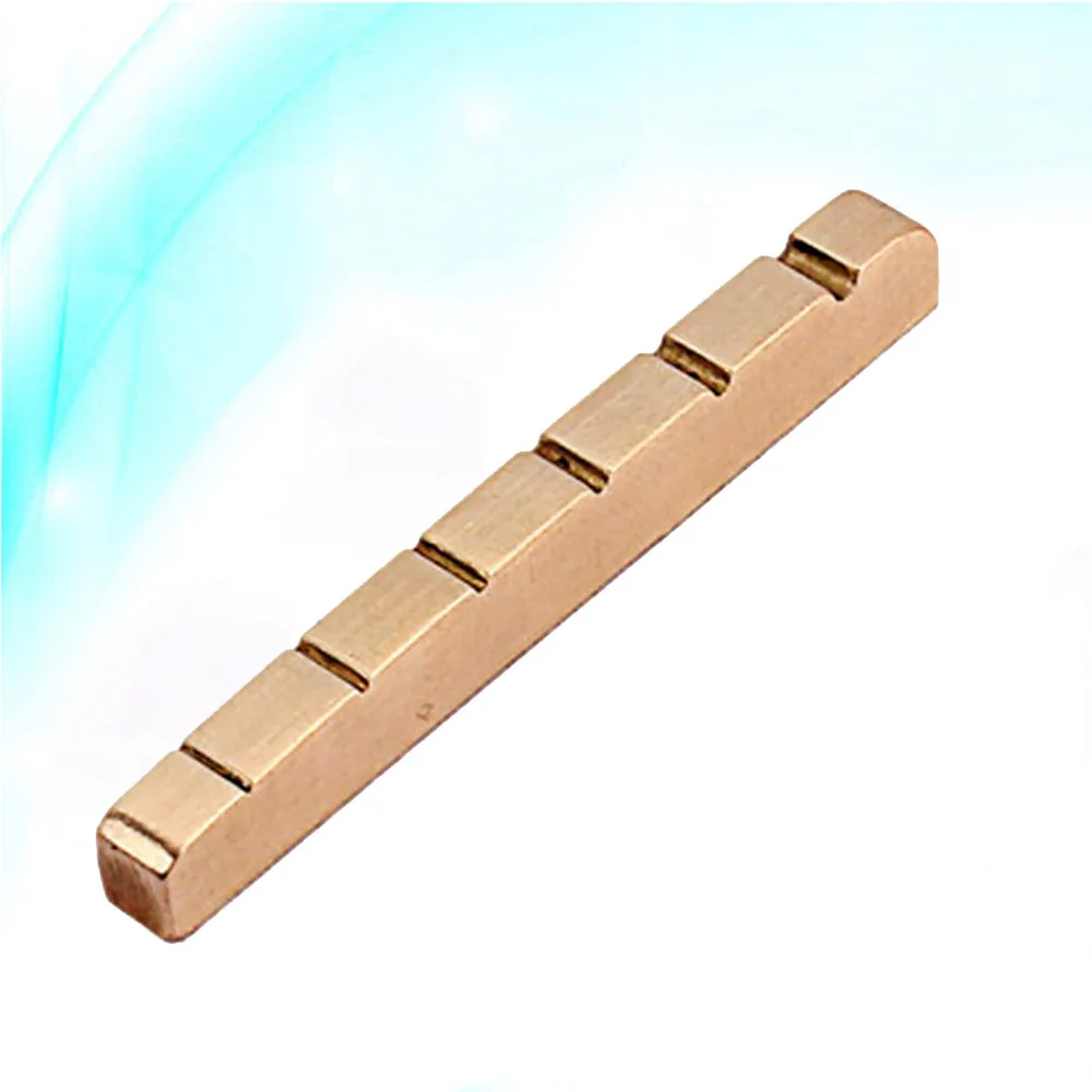 

Slotted Brass Guitar Nut 43Mm 6 String Electric Bass Replacement Part Precision Crafted Golden Tone Enhancing Instrument