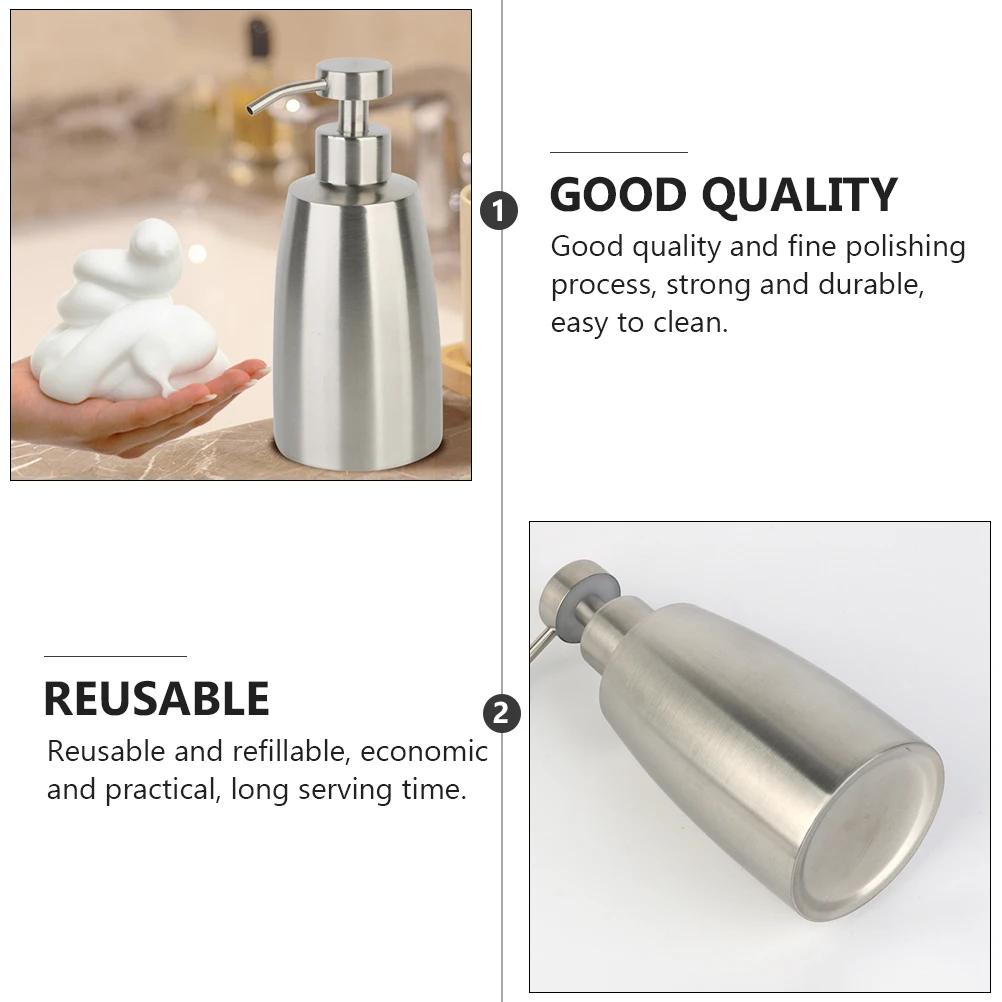 

Foaming Bottle Stainless Steel Leakproof Mousse Travel Refillable Household Empty Push Type Sub Bottle Large
