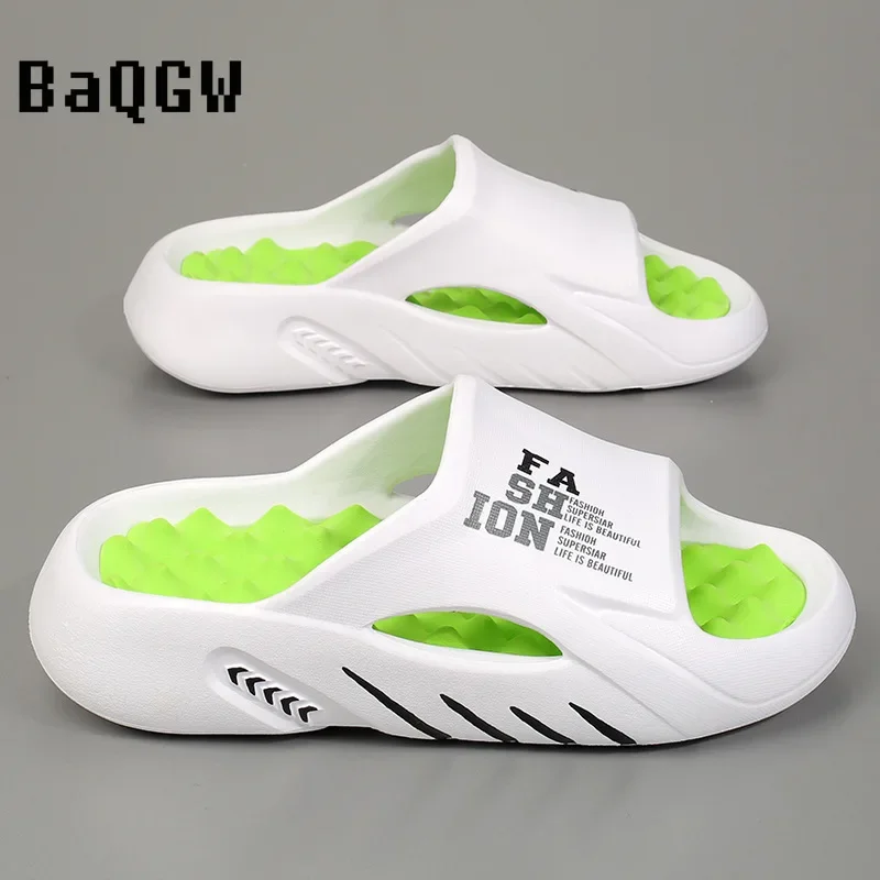 Summer Men Letter Print Slippers Sides Indoor Outdoor Sandals Beach Casual Shoes Soft Sole Slides Men Flip-flops Men's Sandals image 4