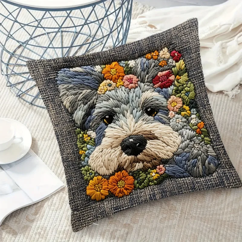 Vintage Schnauzer Dog Cushion Covers Chair Living Room Pillo