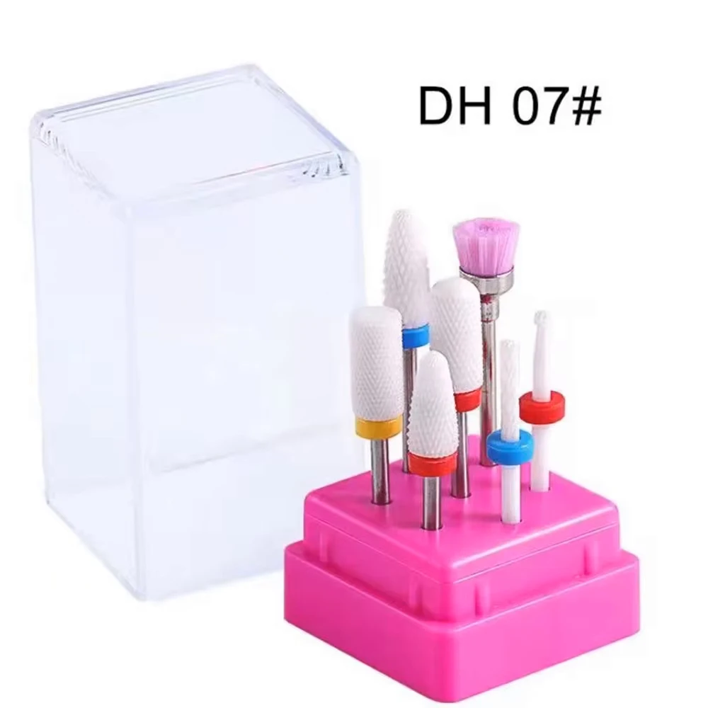 7 pezzi/set kit di punte per trapano per unghie in ceramica frese elettriche per manicure per rimozione smalto gel e strumenti per forniture per unghie