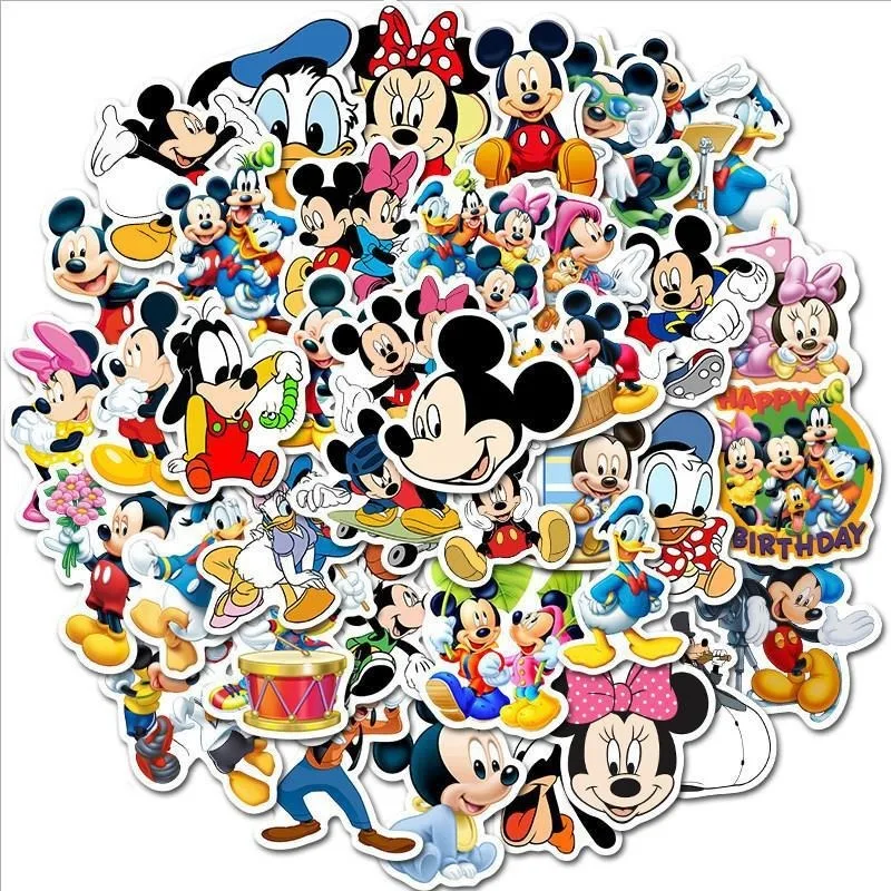 50 Uds. Adhesivo decorativo de Graffiti creativo de Mickey Mouse con personalidad de dibujos animados