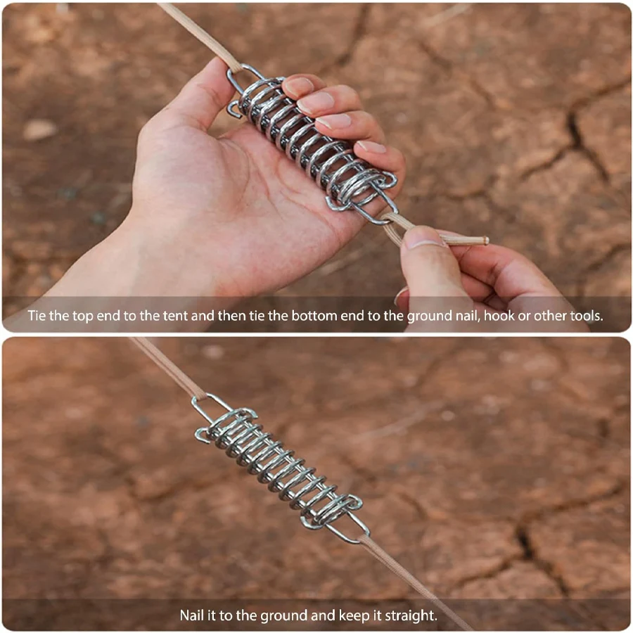 Tent Spring Buckle,prings Heavy Duty,Windproof Stainless Steel Tarp Springs, Tightener Tightening for Outdoor Hiking Camping