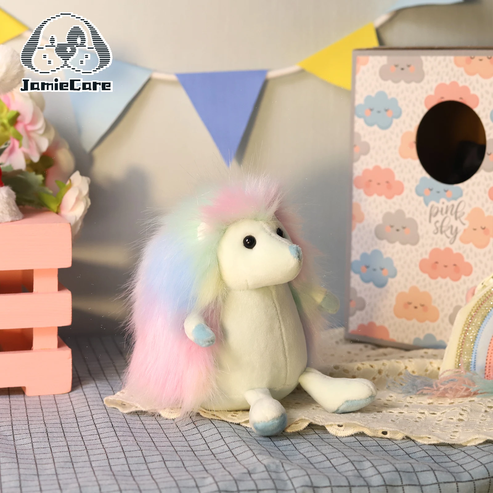 Entzückendes buntes Igel-Plüschtier, Stofftier, schlafender Begleiter, Puppe für Raumdekoration, süßes Geburtstagsgeschenk