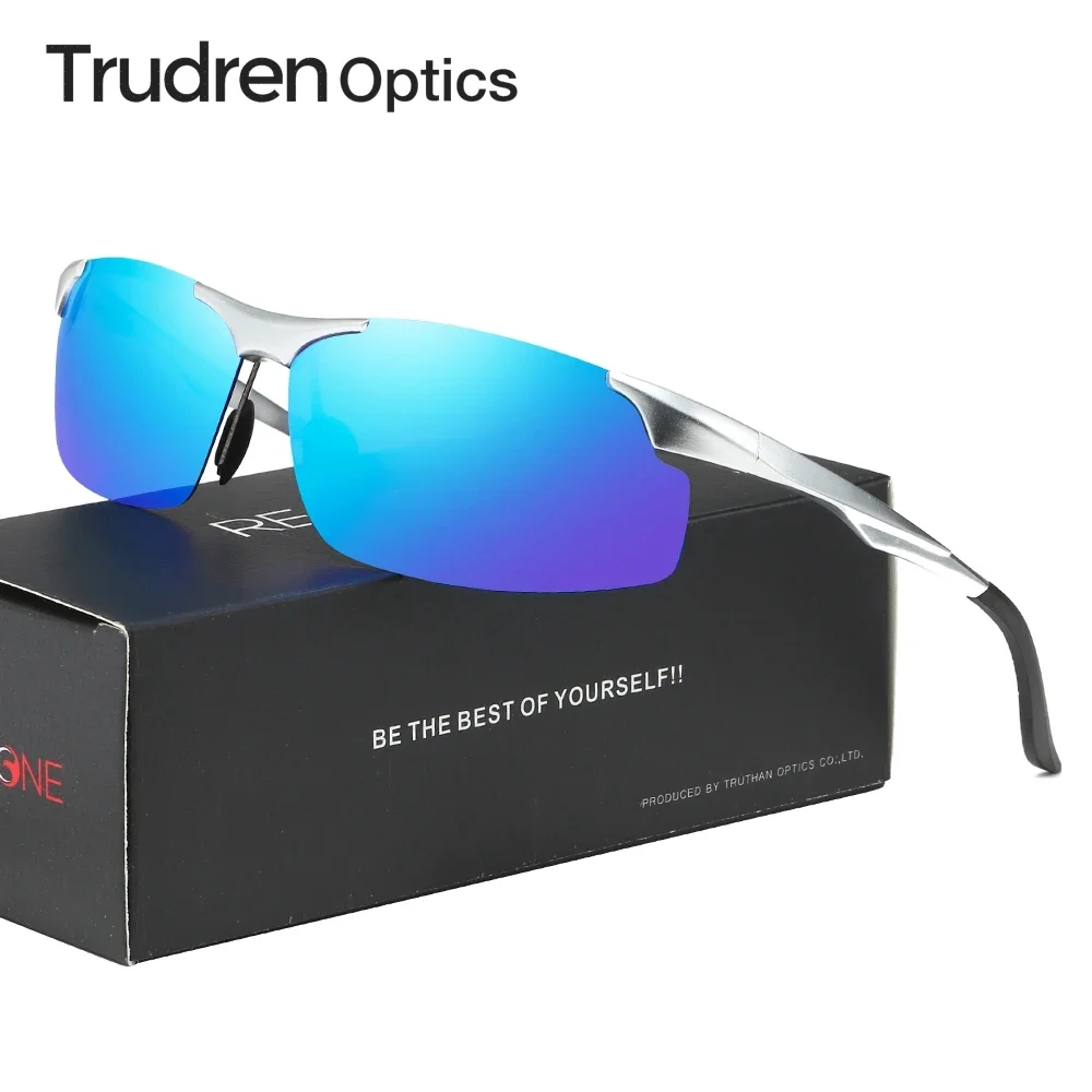 

Trudren Lightweight Semi-rimless Sports Sunglasses Mens UV400 Polarized Sun Glasses Customizable Aluminium Cycling Sunglass 5007