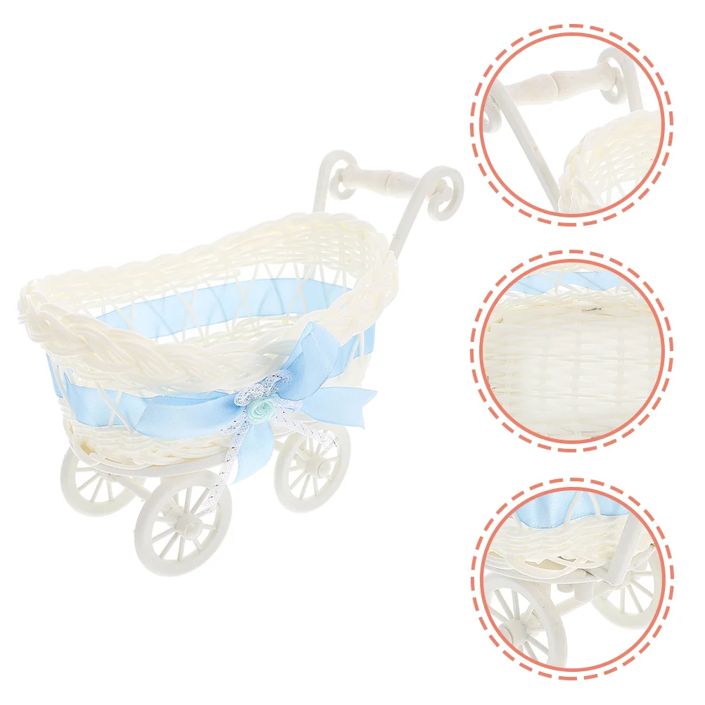 

2pcs Creative and Chic Trolley Shaped Woven Candy Baskets for Baby Shower Decorations and Party Favors