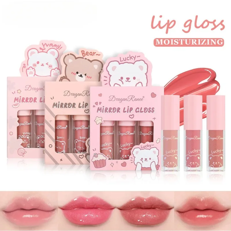 3 pz/set Lip Gloss specchio acqua Lip Glaze idratare Sexy labbra rosse tinta rossetto trucco duraturo antiaderente tazza Lip Gloss cosmetico