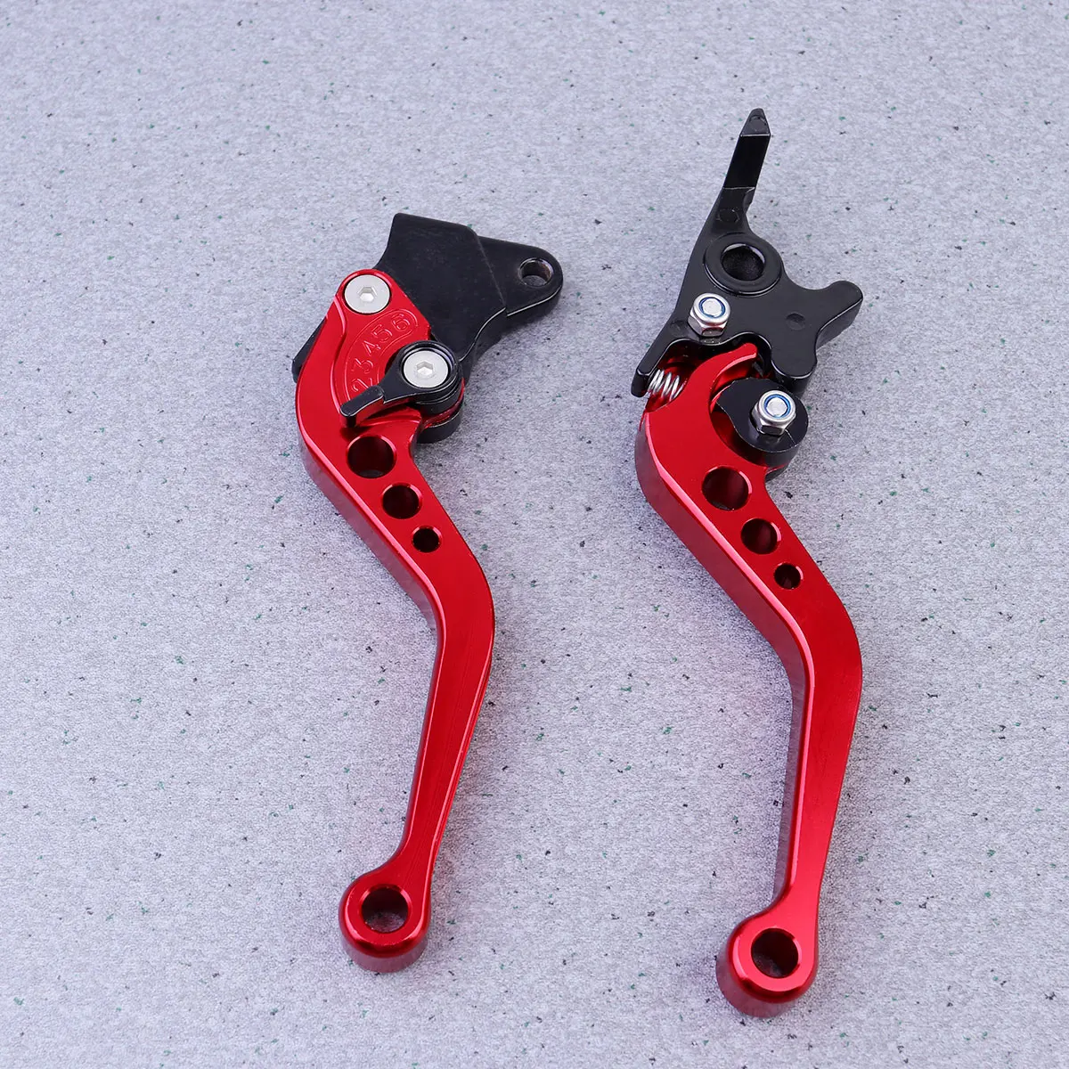

Motorcycle Handlebar Grips Modified Alloy Hand Brake Lever Protector Red Non Slip Durable Street Riding Safety 6 Gear Adjustable
