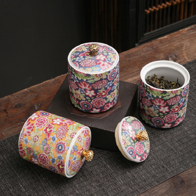 Mini Pottery Jar Airtight Pots Ointment Storage Box Ceramic Tea Organizer Storage Tanks Coffee Kitchen Storage Container