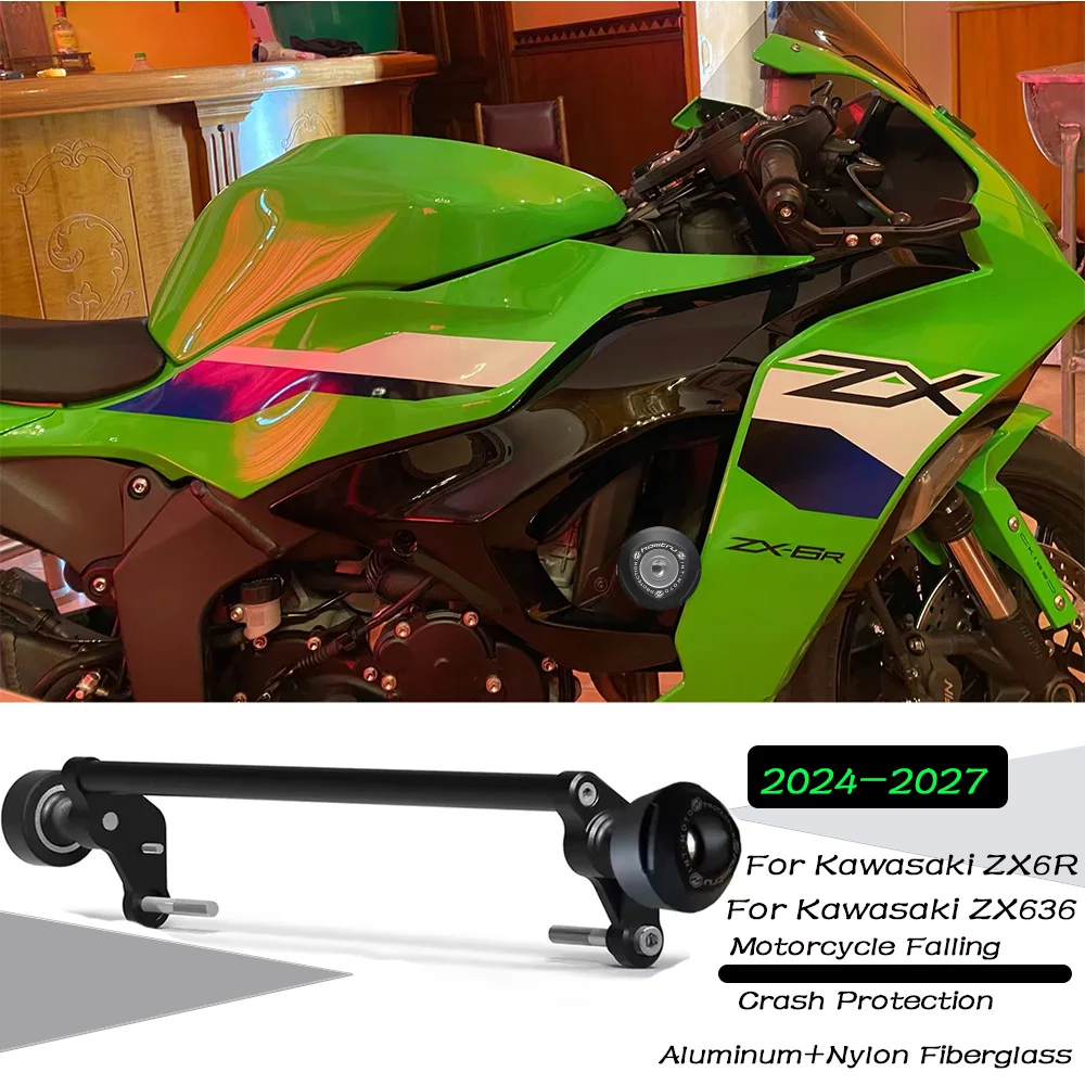 ZX-6R Motorcycle Crash Protection Frame Sliders for Kawaskai ZX-6R ZX6R ZX636 2024-2027