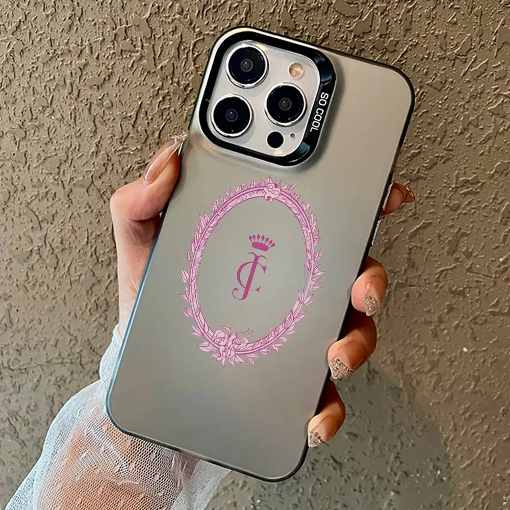Funda de teléfono j-juicy couture para iPhone17,16,15,14,13,12,11 Pro Max Blcak, mate, a prueba de golpes