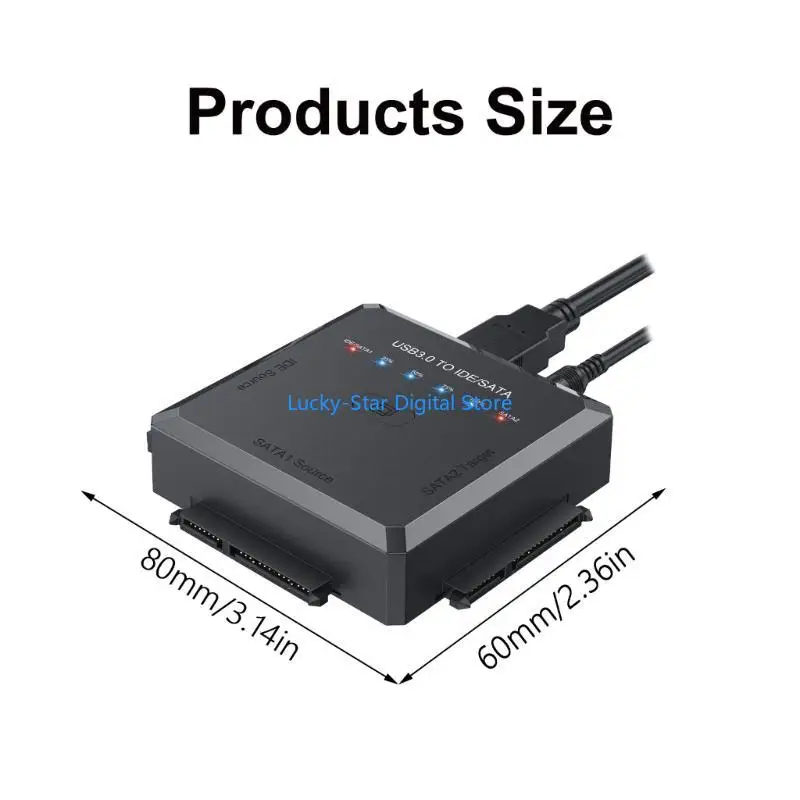 N7MC USB Adapter Converters for SATAs IDE Hard Drives, 2.5" 3.5" HDD/SSDs Touches Clone, Includes 12V Power Supply