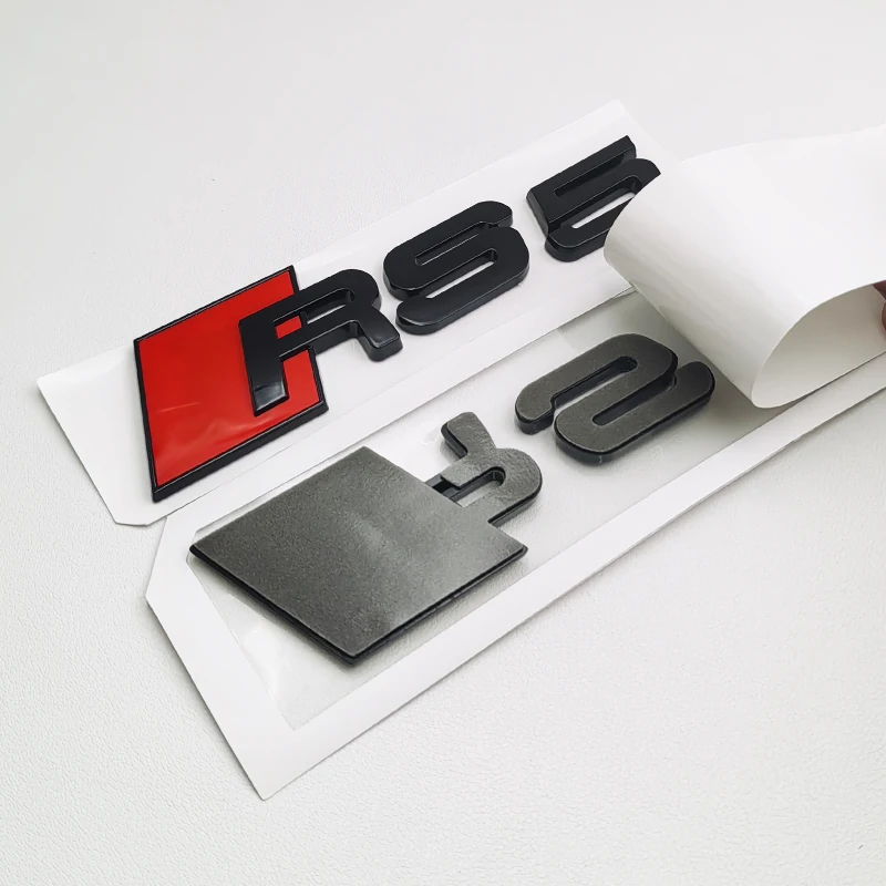 3D ABS nero Logo RS3 RS4 RS5 RS6 RS7 RS8 emblema lettere adesivo auto posteriore tronco distintivo decalcomania per Audi RS 3 4 5 6 7 8 Accrssories