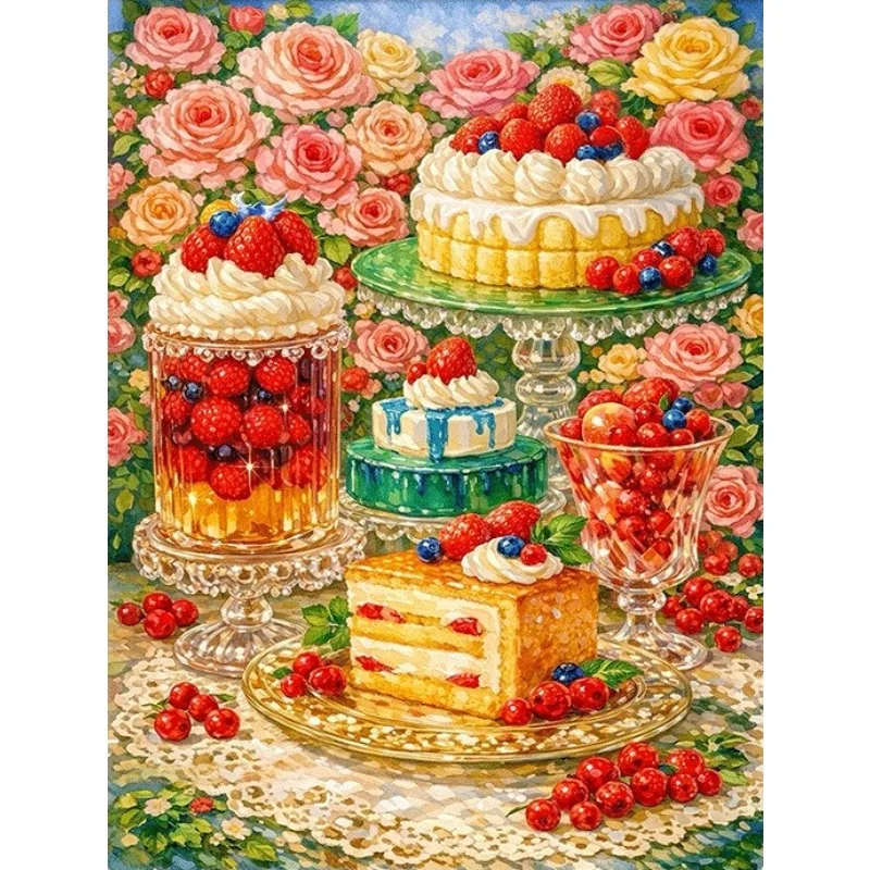 Diamond Painting Whimsical Strawberry Raspberry Diamond Mosaic Handmade Art Exquisite Creative Gift Home Decor