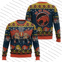 Red Thundercats Holiday Sweater Ugly Christmas Sweater Cool Comfortable Sweatshirt Family Gifts Pullover Unisex Jumper Graphic