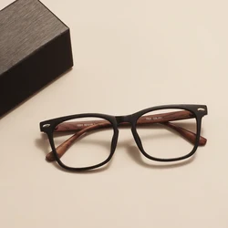 TR90 Fashion Men Women Square Full Rim Spectacle Black Optical Light Eyeglasses Frame For Medical Optical Prescription Lenses