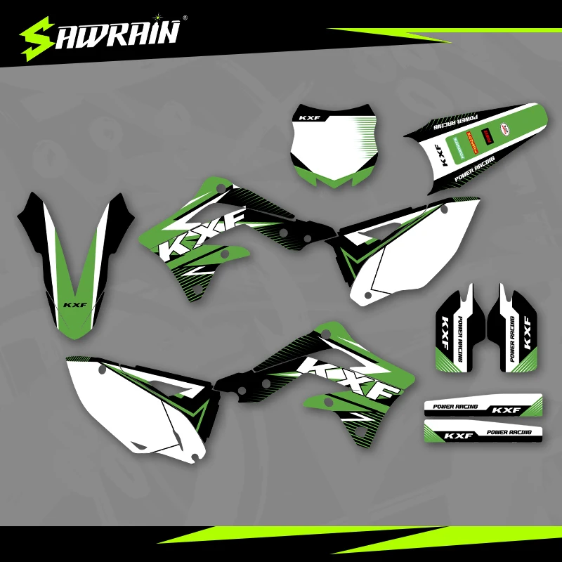 

Sawrain Motorcycle Graphics Backgrounds Decal Stickers Kits for KAWASAKI 12-15KXF450
